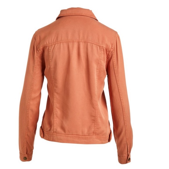 NWT Max Jeans Utility Trucker Jacket Toasted Tencel Women’s Size Extra Small XS - Picture 3 of 5